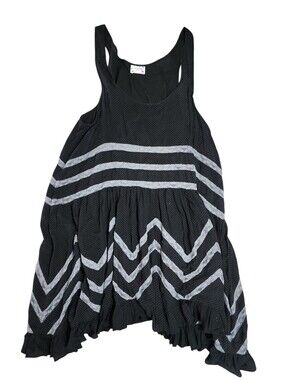 Free People Voile Trapeze Lace Slip Dress Womens Sm Polka Dot Black Rayon